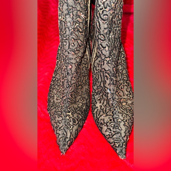Christian Louboutin Glitter Jacquard Ankle Boots (Size 37) - Picture 6 of 10